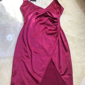 cami draped crossover slip dress